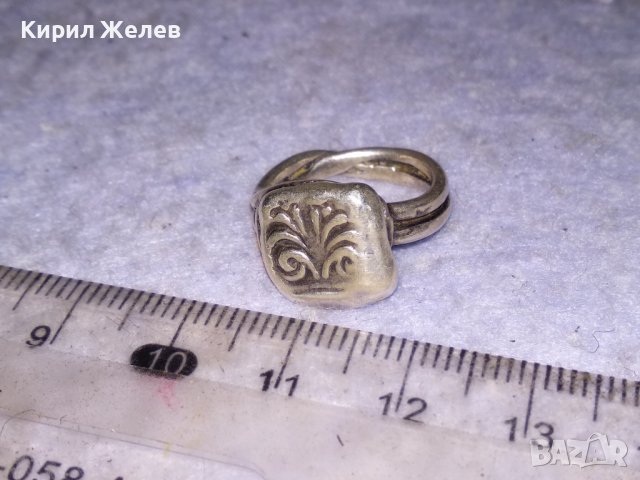 КРАСИВ АРТ НУВО СРЕБЪРЕН ПРЪСТЕН ВИСОКА ПРОБА СРЕБРО Стара ИЗЯЩНА РЪЧНА МАЙСТОРСКА ИЗРАБОТКА 38536, снимка 4 - Антикварни и старинни предмети - 41450892
