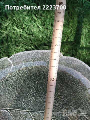 Стъклено плато - листо, снимка 2 - Прибори за хранене, готвене и сервиране - 42225796