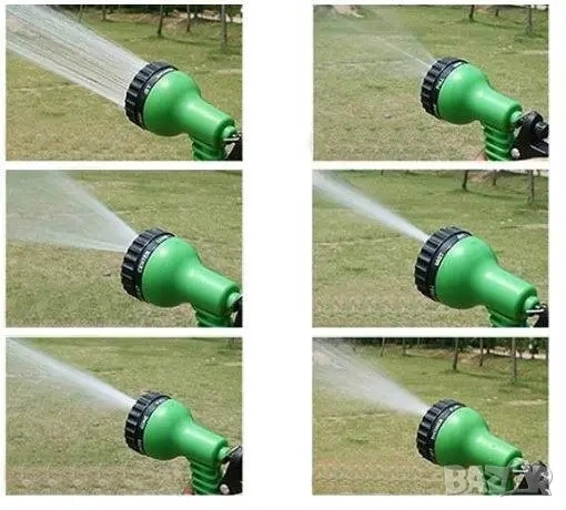 Разтегателен градински маркуч от 15 до 60 метра с накрайник за поливане на градина, снимка 5 - Напояване - 51888149