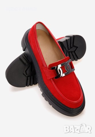 Мокасини от естествена кожа червен Haza, снимка 4 - Дамски ежедневни обувки - 41207117