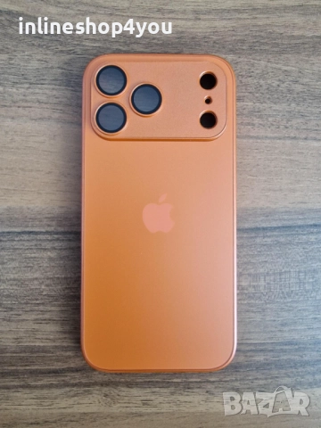 Матов Стъклен Кейс за Apple iPhone 17 Pro - Различни цветове, снимка 9 - Калъфи, кейсове - 52217565