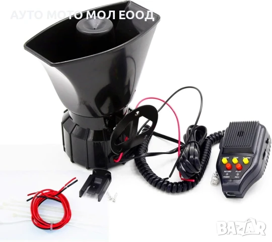 Авто Сирена с 3 мелодии, микрофон и функция запис - 12V 100W, снимка 3 - Аксесоари и консумативи - 51021261