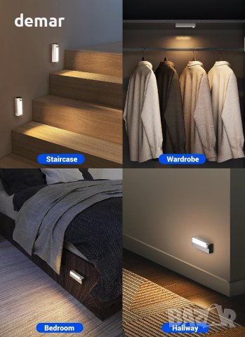 Нощна лампа със сензор за движение Homelist, работеща с батерии, снимка 7 - Лед осветление - 41984085