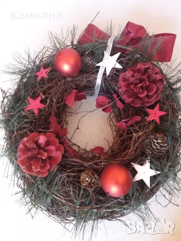 Коледен венец, снимка 2 - Декорация за дома - 48335255