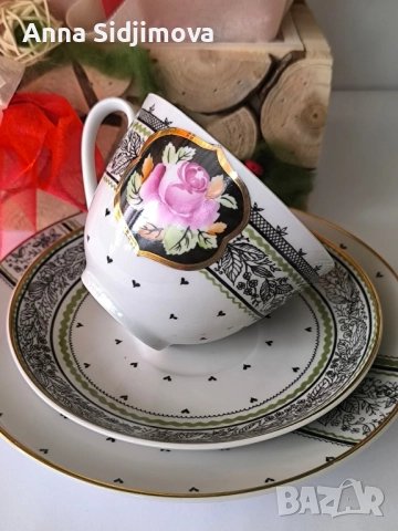 Чайни чаши ЛФЗ руски порцелан , снимка 4 - Чаши - 51548497