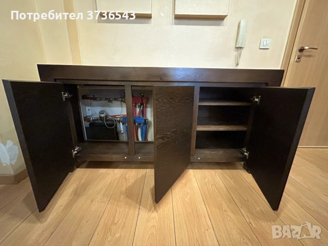 Масивен шкаф с отвори за инсталации - дъб, снимка 3 - Шкафове - 53154643