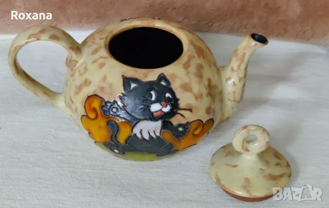 Чайник с котка керамичен, снимка 6 - Колекции - 48556620