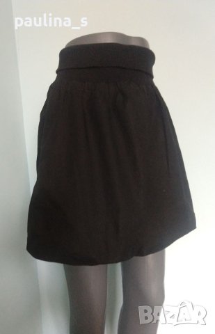Памучна пола с набор и висока талия , снимка 2 - Поли - 40688678