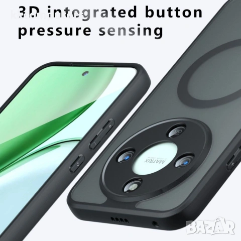 Калъф за Honor Magic8 Lite 5G - Магнитен, Матов PC+TPU, Shockproof с Airbag, Защита на Камерата, Вкл, снимка 6 - Калъфи, кейсове - 53175392