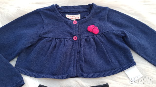 Бебешка дънкова пола и жилетка болеро 9-12 месеца, снимка 4 - Комплекти за бебе - 44193517