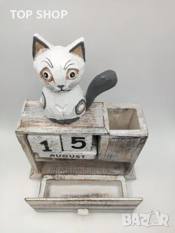 Органайзер котка дърворезба Индонезия