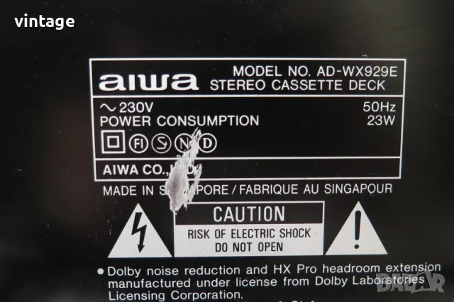 AIWA AD-WX929 Double Cassette Deck, снимка 8 - Декове - 56188642