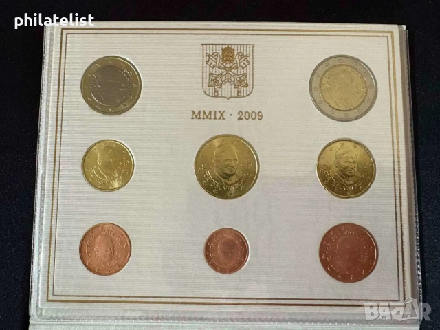 Ватикана 2009 г. - комплектен сет от 1 цент до 2 евро BU, снимка 3 - Нумизматика и бонистика - 52022101