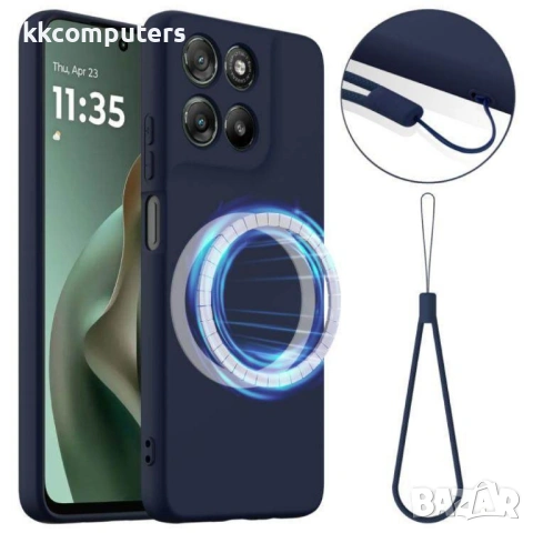 Защитен силиконов калъф с MagSafe за Motorola Moto G67 Power 5G / G57 Power 5G - Удароустойчив, Вкл., снимка 3 - Резервни части за телефони - 53354296