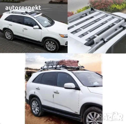 Багажник за покрива на автомобила 127 х 96 х 9 см + напречни греди , снимка 5 - Аксесоари и консумативи - 48341921