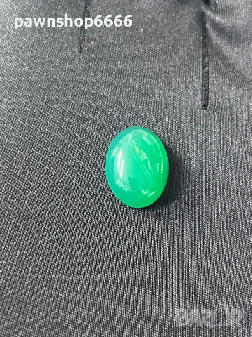 Естествен хризопраз – кабошон, 8,05 ct | Наситено зелен, полупрозрачен, снимка 5 - Други ценни предмети - 53196873