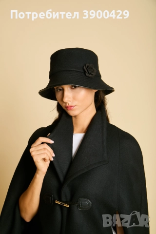 Дамска Вълнена Шапка Gary - Черна, снимка 3 - Шапки - 52183797