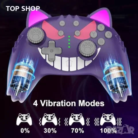 Нов джойстик Контролер за Switch и PC с Turbo функция и вибрация за игри, снимка 4 - Аксесоари - 49309122
