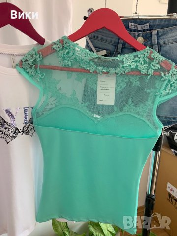 Дамска блуза с дантела , снимка 6 - Тениски - 41227406