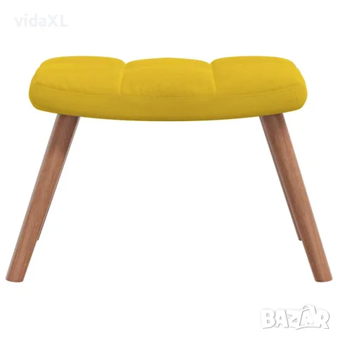 vidaXL Люлеещ се стол с табуретка, горчица, кадифе, снимка 5 - Столове - 56146922