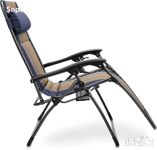 Сгъваем стол шезлонг с нулева гравитация- в два цвята, снимка 8 - Столове - 41064594