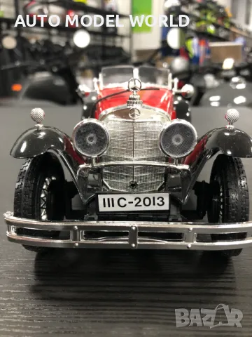 BBURAGO метална колекционерска количка MERCEDES BENZ SSK 1928г. 1:18, снимка 4 - Колекции - 47379679