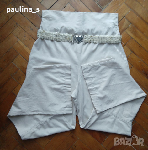 Дамски копринен панталон с висока талия / еластична материя, голям размер , снимка 5 - Панталони - 36302203