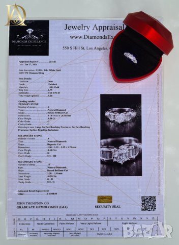 Нов Златен Пръстен с 1.03кт Естествени Диаманти , снимка 10 - Пръстени - 40062203