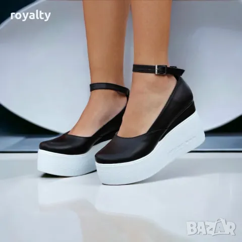 Обувки на платформа - Кожа, снимка 2 - Дамски обувки на ток - 49468187