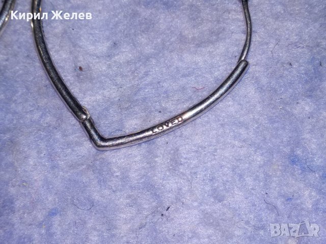 ШАРМАНТНИ СЪРЦЕВИДНИ ПОСРЕБРЕНИ АРТ ОБЕЦИ БЕЛ ЕПОК СТИЛ от БЛАГОРОДНА НЕРЪЖДАЕМА СТОМАНА 19810, снимка 5 - Обеци - 40499639