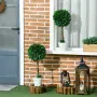 HOMCOM Комплект от 2 изкуствени чемширови храсти, снимка 2