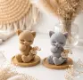 3D срамежливо коте котка силиконов молд форма свещи гипс сапун смола фондан декорация торта , снимка 2