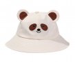 Детска шапка панда в бежов цвят