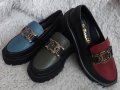 Обувки, естествена кожа, зелени, сини, бордо,  код 506/80, снимка 2