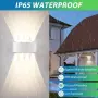 LED стенен лампион 8 W - 2 броя нагоре/надолу IP65 топла бяла 3000 K – бял, снимка 2