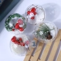 Комплект от 6 или 12 прозрачни топки за елха пълни с коледна декорация, снимка 7