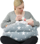 Възглавница за бременни и кърмене на бебе, памучна калъфка, презрамка, снимка 1