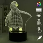 Холограмна 3D LED лампа Пингвин,RGB Седемцветен Интелигентен Контрол,USB, снимка 1
