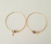 Златни обеци халки- с елементи тип Пандора 14К, снимка 1