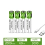 Daweikala USB AAA акумулаторни 🔋батерии 1.5V 3000MAh литиево-йонна батерия за дистанционно управлен, снимка 1