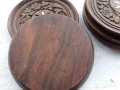Стари дървени подложки за чаши дърворезба и седеф, снимка 5