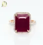 Нов Златен Пръстен с 7.47кт Естествен Рубин и 0.26кт Естествени Диаманти, снимка 1