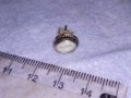 СТАРА СРЕБЪРНА АРТ ДЕКО ОБЕЦА СРЕБРО 925 АНГЛИЯ с ШЛИФОВАН ЛУНЕН КАМЪК и СТОМАНЕНА ЗАКОПЧАЛКА 38729, снимка 14