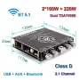 Нов Цифров Аудио Усилвател клас D ZK-HT21 2*160W+220W Модул за Субуфер AUX/USB Вход 2.1 Канал Стерео, снимка 4