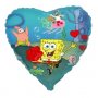 Спонджбоб спондж боб Sponge Bob сърце балон фолио фолиев хелий или въздух парти рожден ден, снимка 1 - Други - 34397699
