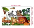 Джунгла зоо сафари диви животни весели животни самозалепващ стикер лепенка мебел стена детска стая, снимка 5