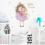  Little Princess момиченце принцеса с пони стикер за стена лепенка самозалепващ за стая декор