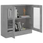 vidaXL Шкаф витрина, бетонно сив, 82,5x30,5x80 см, инженерно дърво, снимка 7