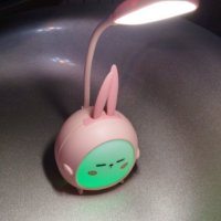 Лампа за четене USB LED Kawaii Rabbit 2в1,Настолна лампа,Детска защита на очите,Карикатура Зайче, снимка 10 - Настолни лампи - 40900282