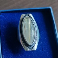 Авторски сребърен пръстен с естествен камък, снимка 1 - Пръстени - 42101187